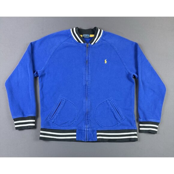 Vintage Y2K Polo Ralph Lauren Full Zip Sweater Jacket Youth Large Streetwear - Picture 1 of 7
